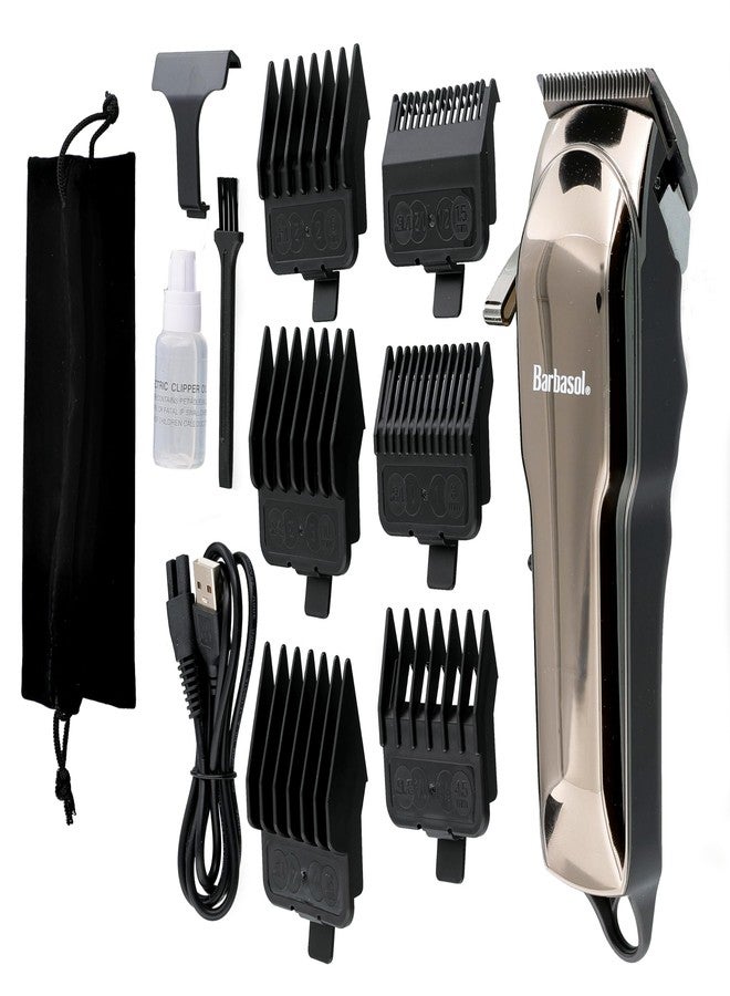 Barbasol Rechargeable Hair Clippers, Professional & Home Haircut Clippers for Men, Rust-Free Low-Heat Ceramic Blades, 6 Clipper Guard Combs, Adjustable Taper, LCD Display, Black - Image 2